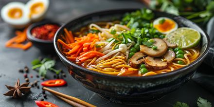 Close-up with unfocused background of a vibrant vegan hotdog with a bacground of green gras